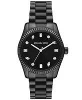 Michael Kors Women's Lexington Three-Hand Black Stainless Steel Watch 38mm