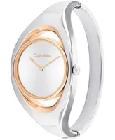 Calvin Klein Women's Two Hand Two-Tone Stainless Steel Bangle Bracelet Watch 30mm - Two