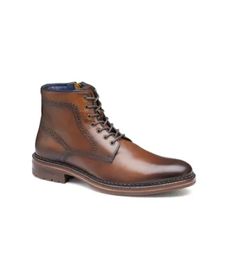 Johnston & Murphy Men's Benton Leather Plain Toe Boots