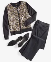 Jm Collection Sequin Cardigan Curvy Fit Jeans Created For Macys