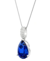 Grown With Love Lab Grown Sapphire (5 ct. t.w.) & Lab Grown Diamond (1/10 ct. t.w.) 18" Pendant Necklace in 14k White Gold