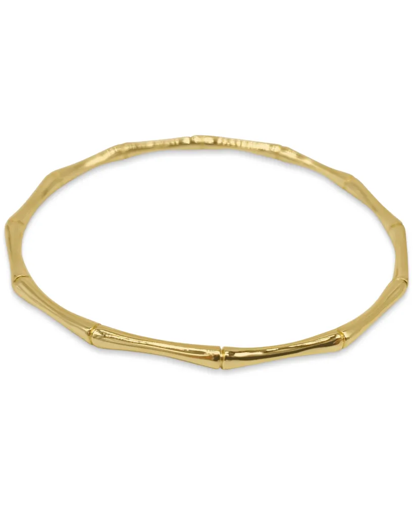 Adornia 14k Gold-Plated Bamboo-Look Bangle Bracelet