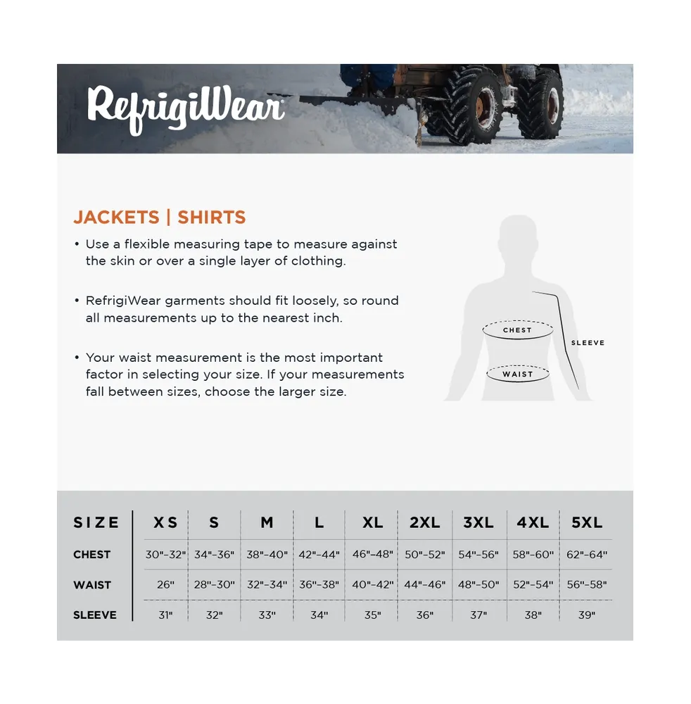 RefrigiWear Men's Lightweight Cooler Wear Insulated Frock Liner Workwear Coat