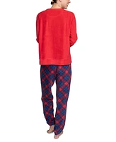 Hanes Women's Plus 2-Pc. Stretch Fleece Pajamas Set