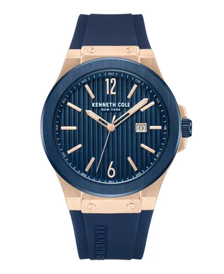 Kenneth Cole New York Men's Classic Blue Silicone Watch 43mm