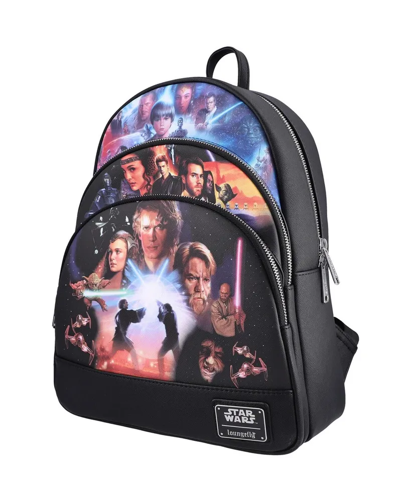 Loungefly Star Wars Prequel Trilogy Triple Pocket Mini Backpack