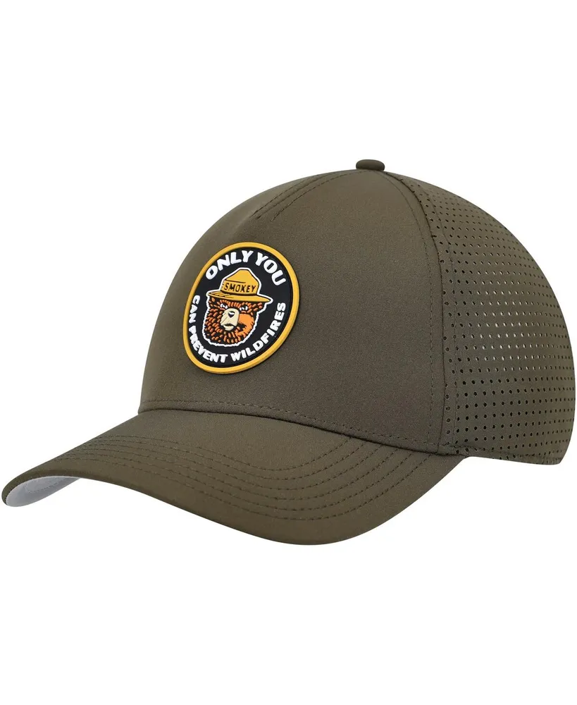 Men's American Needle Olive Smokey the Bear Super Tech Valin Trucker Snapback Hat