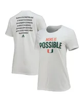 Women's adidas White Miami Hurricanes More Is Possible T-shirt