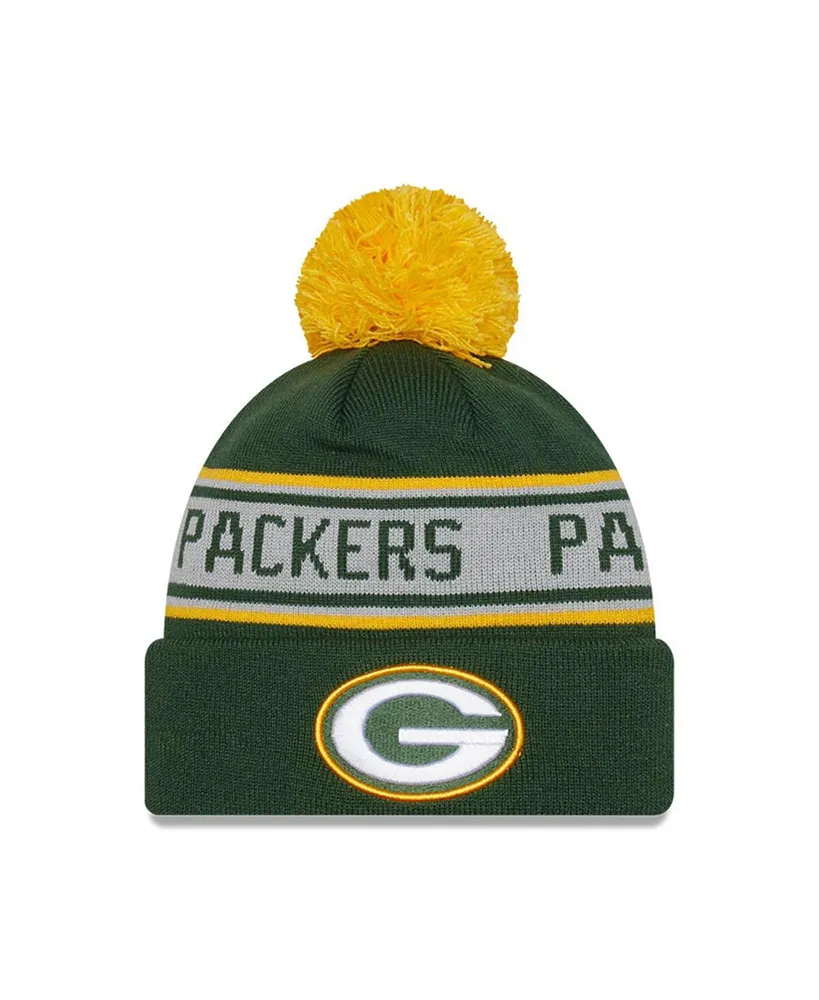 Preschool Boys and Girls New Era Green Green Bay Packers Repeat Cuffed Knit Hat with Pom