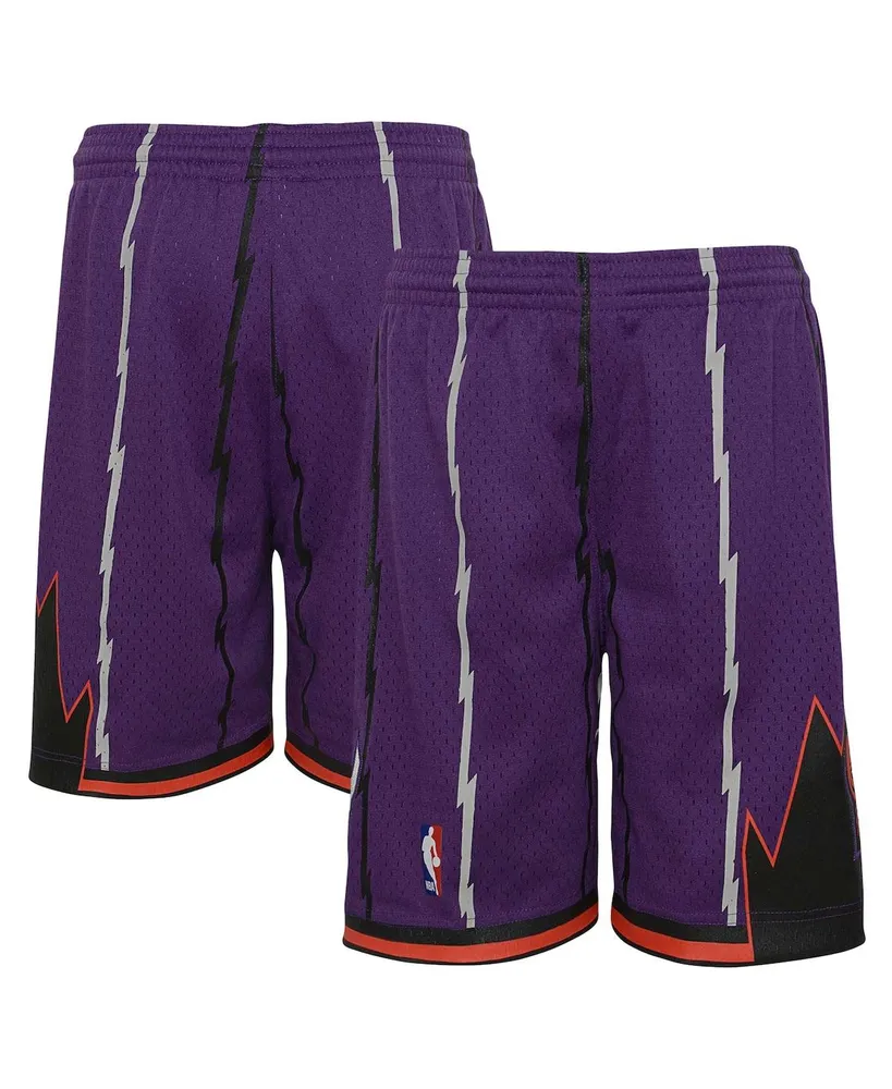 Big Boys Mitchell & Ness Purple Toronto Raptors Hardwood Classics Swingman Shorts