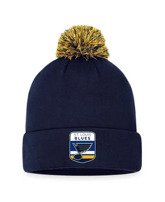 Men's Fanatics Navy St. Louis Blues 2023 Nhl Draft Cuffed Knit Hat with Pom