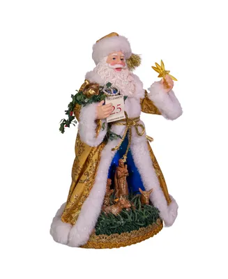 Kurt Adler 11.5" Battery-Operated Fabriche Led Nativity Santa