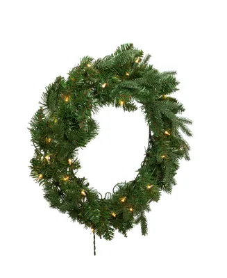 Kurt Adler 24" Pre-Lit Clear Jackson Pine Wreath