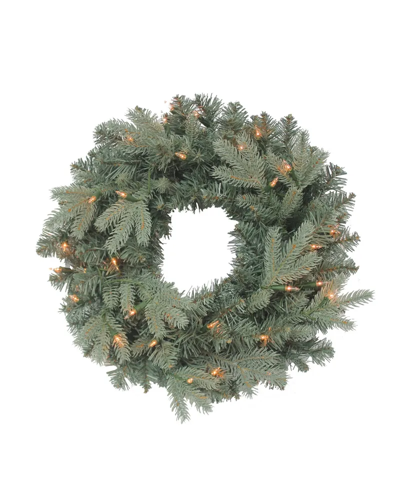 Kurt Adler 24" Pre-Lit Clear Incandescent Spruce Wreath