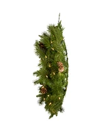 Kurt Adler 24" Pre-Lit Clear Incandescent Pinecone Wreath