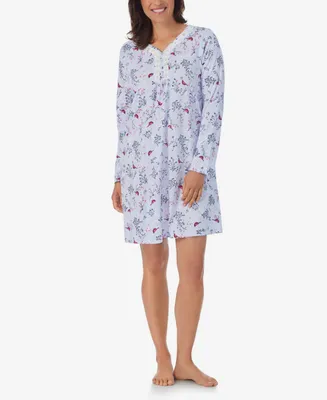 Aria Women's Long Sleeve Short Nightgown