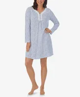 Aria Women's Long Sleeve Short Nightgown