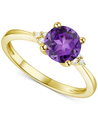 Amethyst (1-1/6 ct. t.w.) & Lab-Grown White Sapphire (1/20 Ring 14k Gold-Plated Sterling Silver (Also Additional Gemstones)