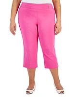 Jm Collection Plus Tummy Control Pull-On Capri Pants, Created for Macy's