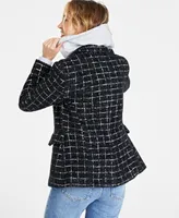 On 34th Women's Metallic Plaid Tweed Blazer, Created for Macy's