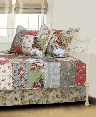 Greenland Home Fashions Blooming Prairie Authentic Patchwork 5-Pc. Quilt Set, Daybed