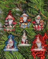 Designocracy Christmas Gnomes Christmas Wood Clip-On Ornaments Set of 6 J. Mills-Price