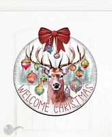 Designocracy Welcome Christmas Wooden Door Decor Welcome Sign Hanging Decoration G. DeBrekht