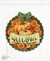 Designocracy Holiday Welcome Sign Wooden Door Decor Hanging Decoration Welcome G. DeBrekht