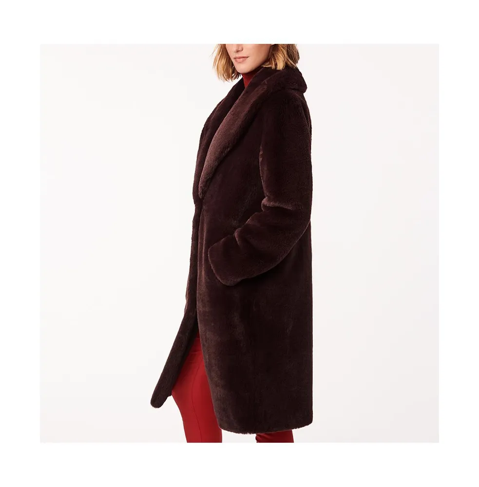 Women's Shawl Collar faux fur Coat