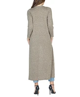 24seven Comfort Apparel Women's Long Duster Open Front Knit Cardigan Jacket
