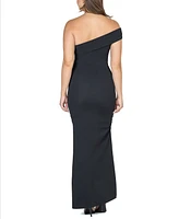 24seven Comfort Apparel Women's Party One Shoulder Rouched Maxi Dress