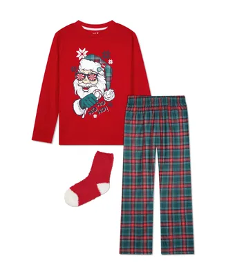 Max & Olivia Little Boys 2 Pack Pajama Set with Socks, 3 Pieces