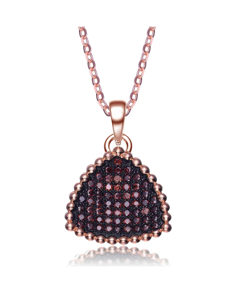 Genevive Sterling Silver Cubic Zirconia Triangle Sparkle Pendant