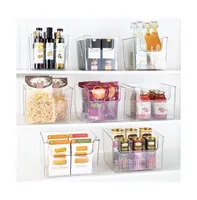 mDesign Kitchen Plastic Storage Organizer Bin with Open Front - Pack - Clear