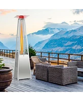 90'' Tall Pyramid Patio Heater Quartz Glass Tube Flame Heating 42000 Btu