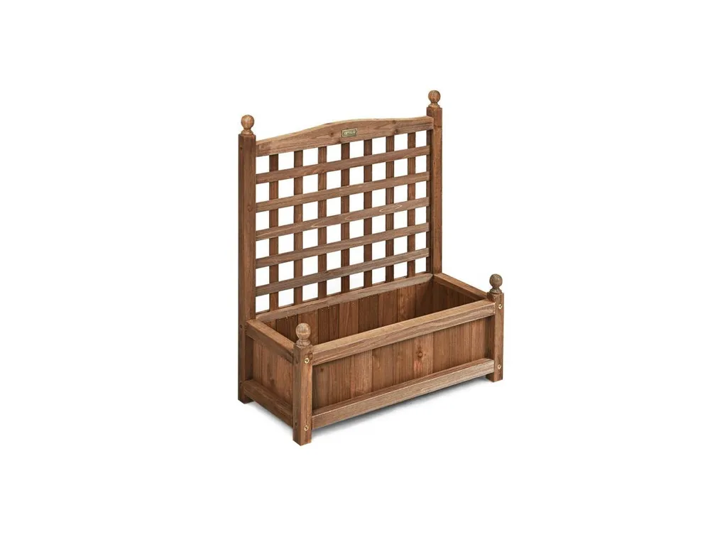 Solid Wood Planter Box with Trellis Weather-resistant Outdoor