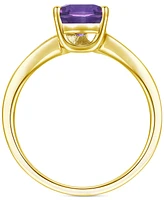 Amethyst (1-1/3 ct. t.w.) & Lab-Grown White Sapphire (1/10 Pear Swirl Ring 14k Gold