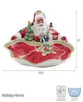 Fitz and Floyd Holiday Home African American Santa Server, 13.5-in