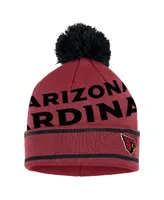 Women's Wear by Erin Andrews Cardinal Arizona Cardinals Double Jacquard Cuffed Knit Hat with Pom and Gloves Set