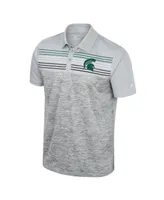 Men's Colosseum Gray Michigan State Spartans Cybernetic Polo Shirt