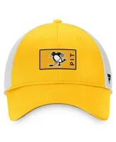 Men's Fanatics Gold, White Pittsburgh Penguins Authentic Pro Trucker Snapback Hat