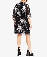 City Chic Plus Bouquet Mini Dress