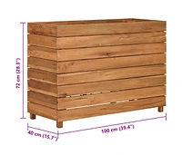 Raised Bed 39.4"x15.7"x28.3" Recycled Teak Wood and Steel