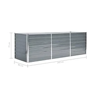 Garden Raised Bed Galvanized Steel 94.5"x31.5"x31.3" Gray