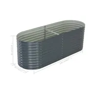 vidaXL Garden Raised Bed 94.5"x31.5"x31.9" Galvanized Steel Gray