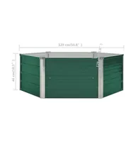 vidaXL Raised Garden Bed 50.8"x50.8"x18.1" Galvanized Steel Green