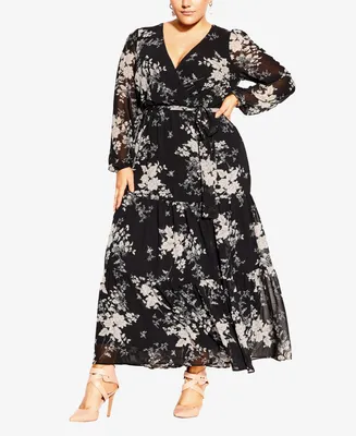 City Chic Plus Bouquet Maxi Dress