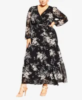 City Chic Plus Size Bouquet Maxi Dress