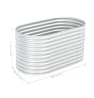 Garden Raised Bed 63"x31.5"x31.9" Galvanized Steel Silver