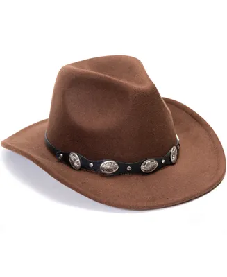 Vince Camuto Felted Cowboy Hat with Conch Belt